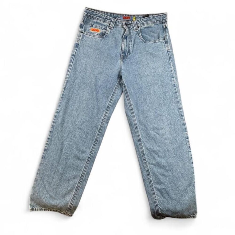 Empyre Women's Light Wash Baggy Wide Leg Jeans Size 32 Y2K Skater Denim